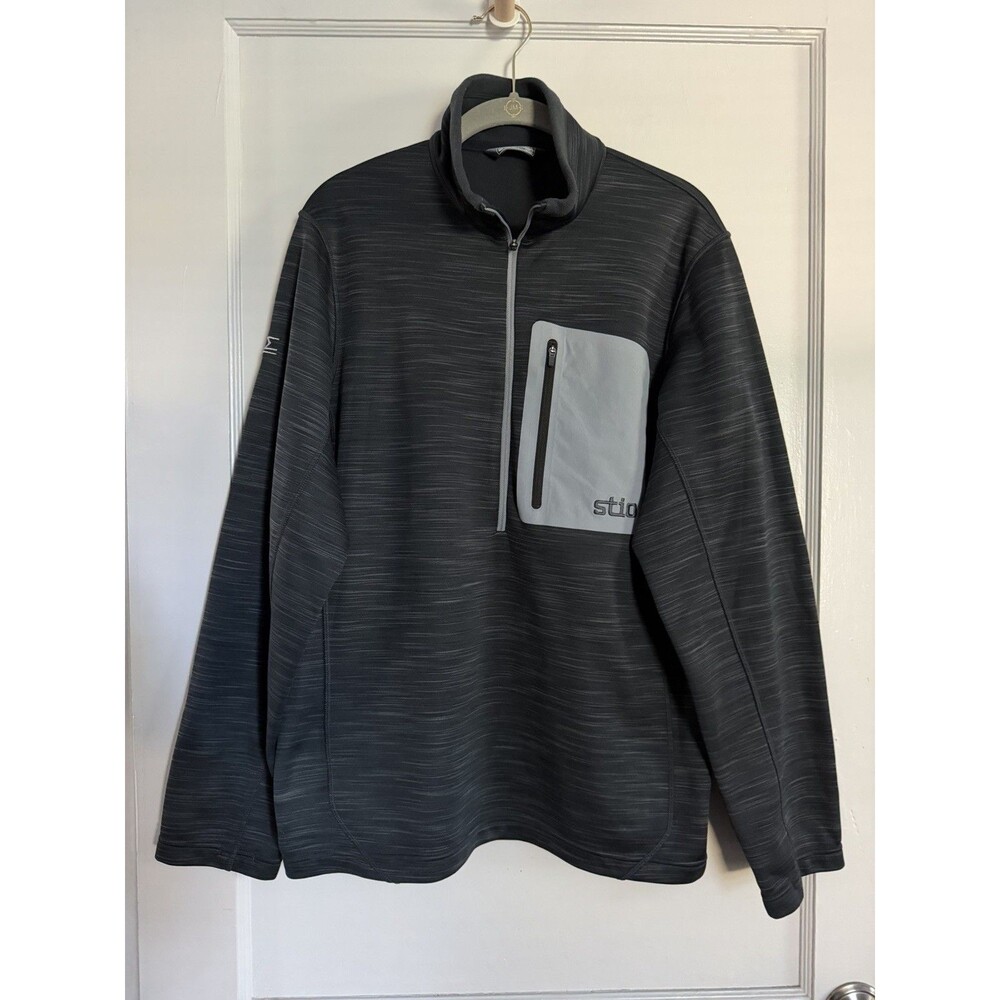 Stio Gannett Peak Half Zip Fleece Men's Large Tap Shoe Black Karuishi